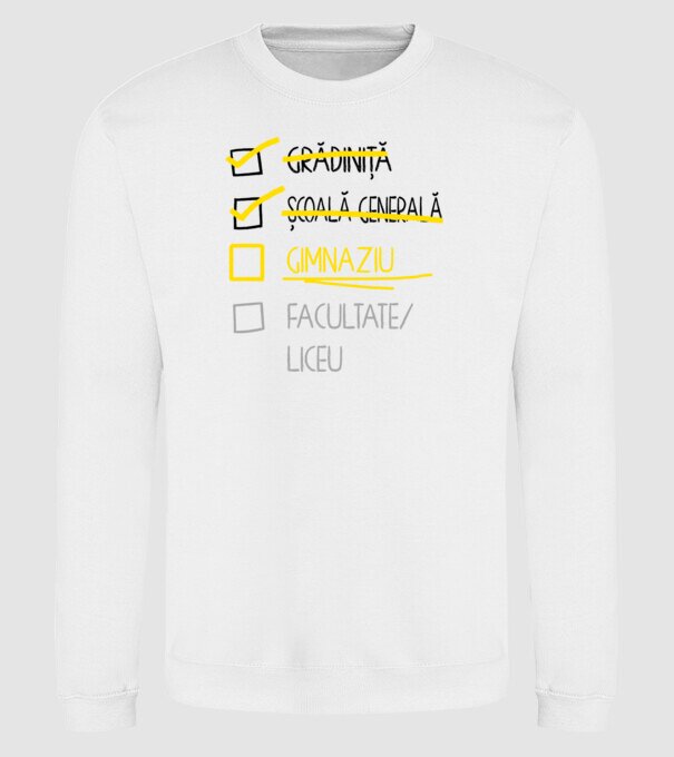 Cheklist educație - Școala primară alb model alb pe tricou