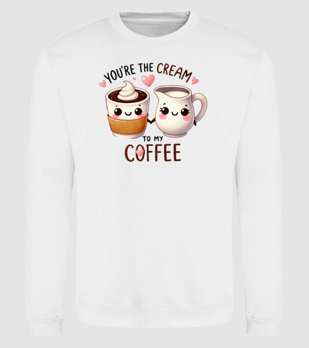 Cream to my Coffee model alb pe tricou