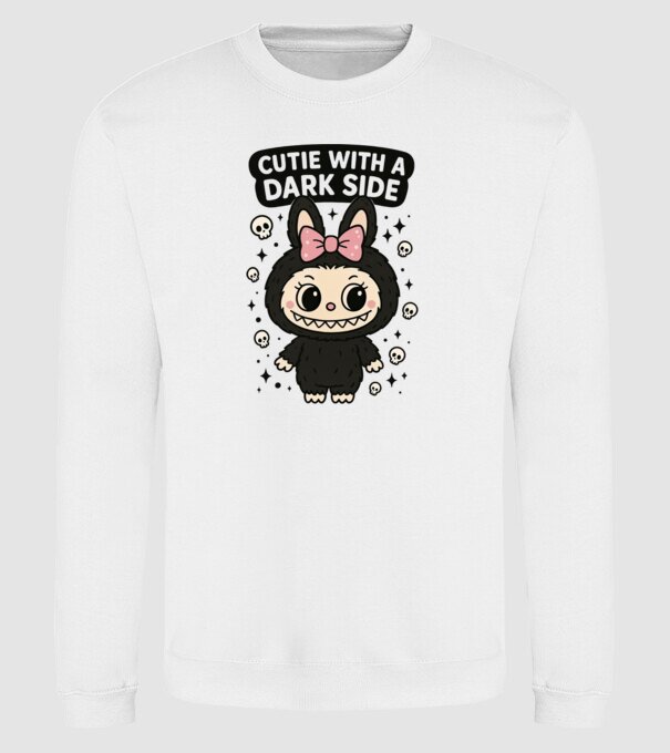 Cutie with a dark side model alb pe tricou