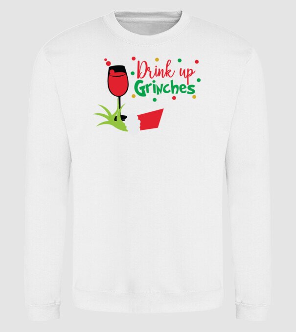 Drink up Grinches model alb pe tricou