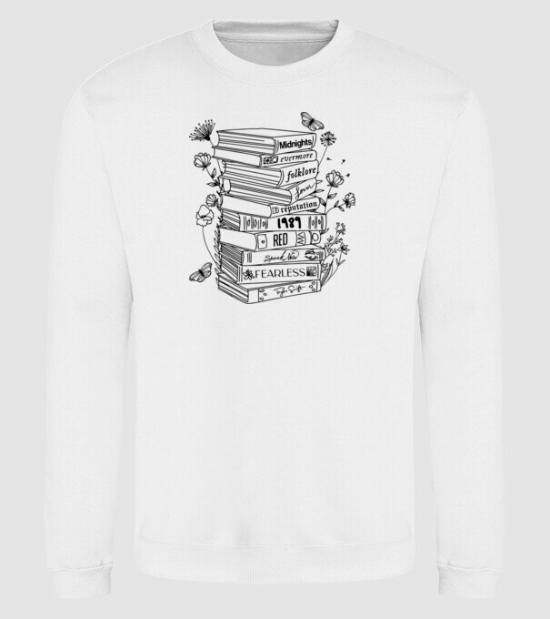 Eras tour books model alb pe tricou