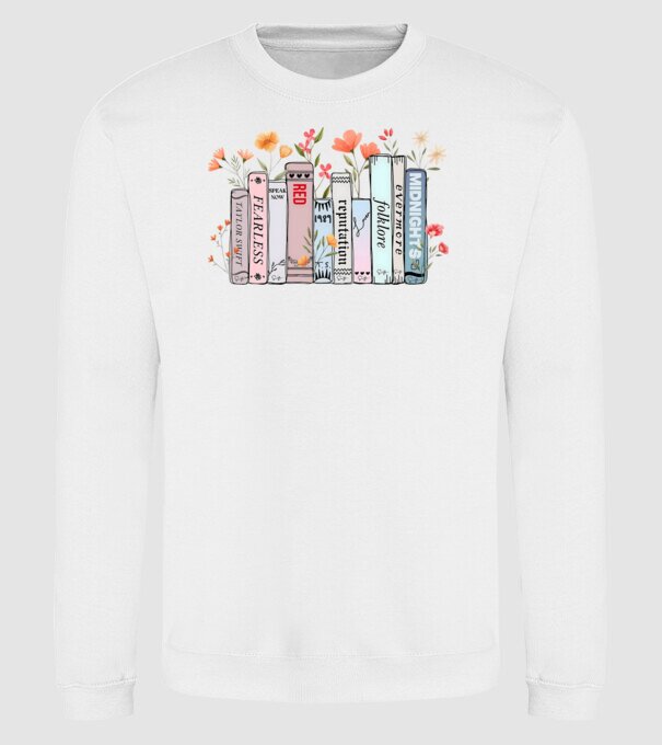 Eras tour books color model alb pe tricou