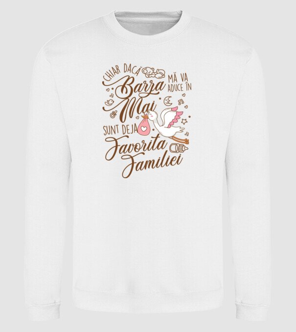 Favorita familiei MAI model alb pe tricou