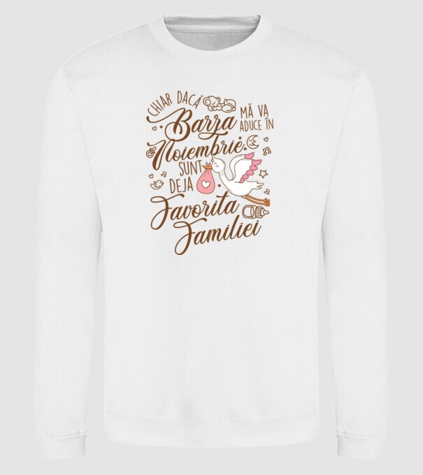 Favorita familiei NOIEMBRIE model alb pe tricou