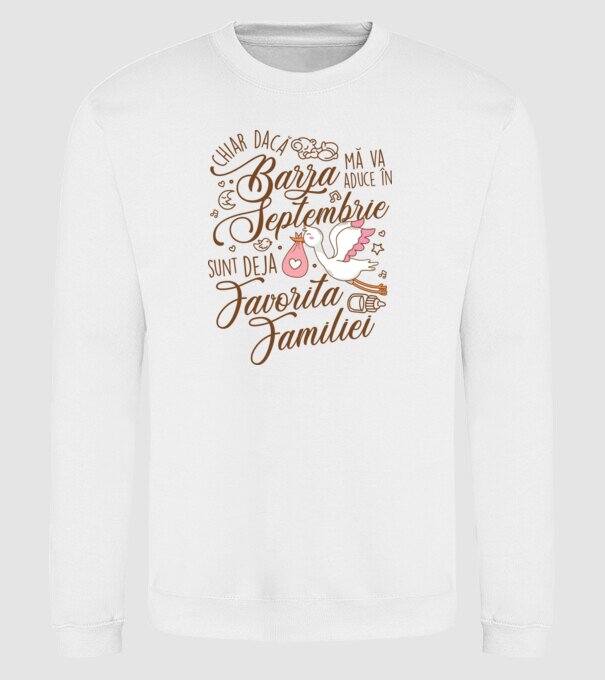 Favorita familiei SEPTEMBRIE model alb pe tricou