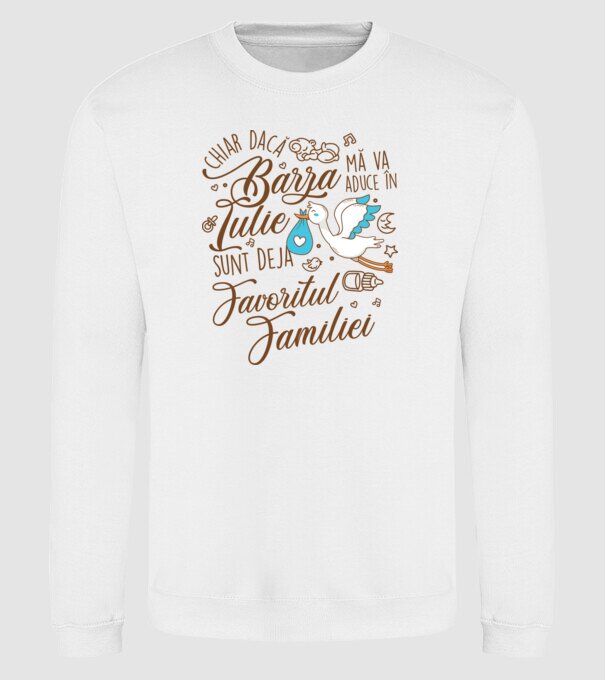 Favoritul familiei IULIE model alb pe tricou