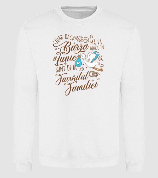 Favoritul familiei IUNIE model alb pe tricou