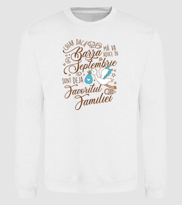 Favoritul familiei SEPTEMBRIE model alb pe tricou
