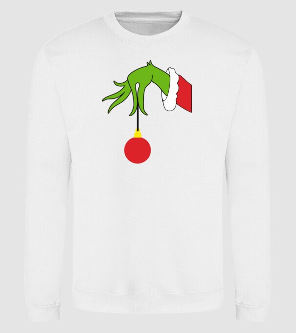 Grinch hand model alb pe tricou