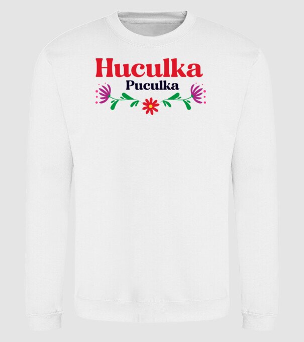 Huculka Puculka model alb pe tricou
