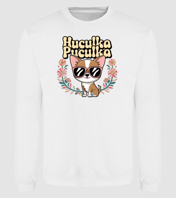 Huculka Puculka câine 1 model alb pe tricou