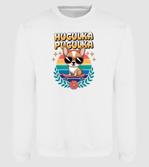 Huculka Puculka Câine 2 model alb pe tricou
