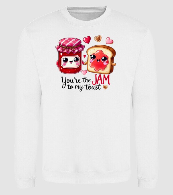 Jam to my Toast model alb pe tricou