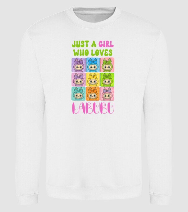 Just a girl who loves Labubu model alb pe tricou