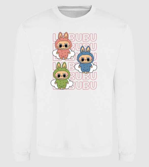 LABUBU model alb pe tricou
