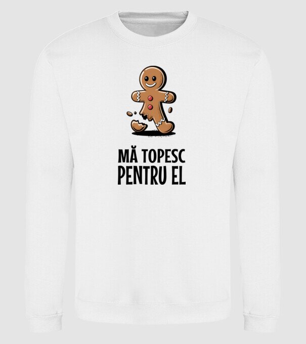 Mă topesc pentru el alb model alb pe tricou