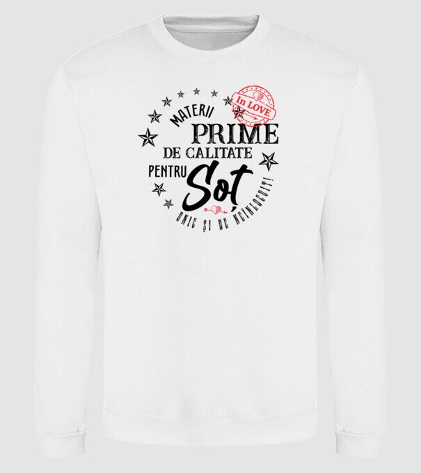 Materii prime de calitate pentru soț model alb pe tricou