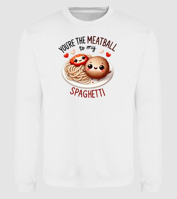Meatball to my Spaghetti model alb pe tricou