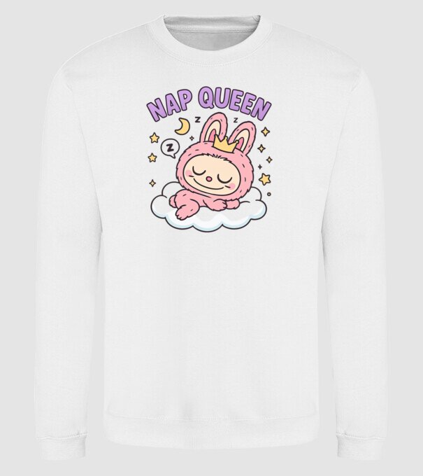 Nap Queen model alb pe tricou