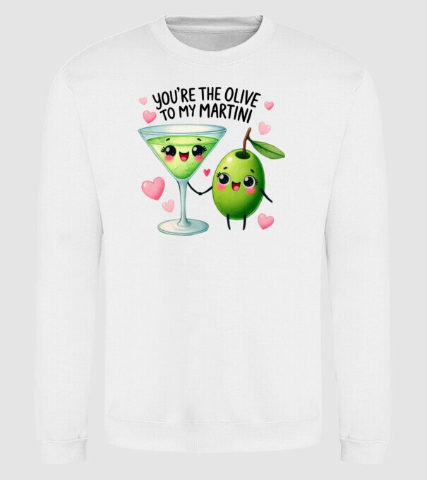 Olive to my Martini model alb pe tricou