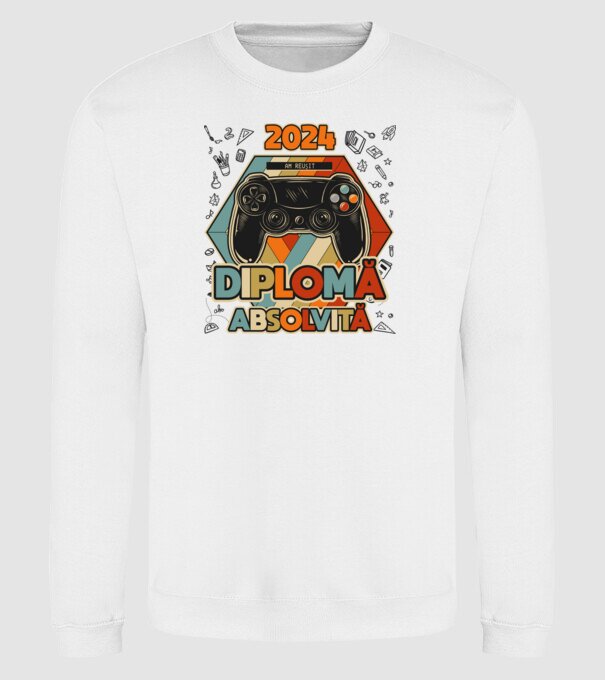 școala generală diplomă model alb pe tricou