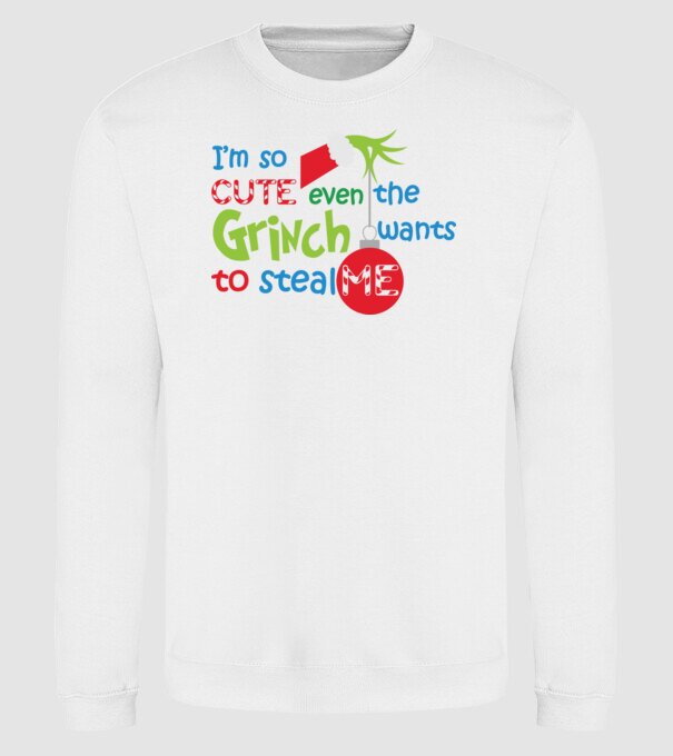 So cute Grinch model alb pe tricou