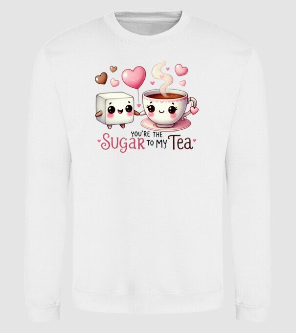 Sugar to my Tea model alb pe tricou