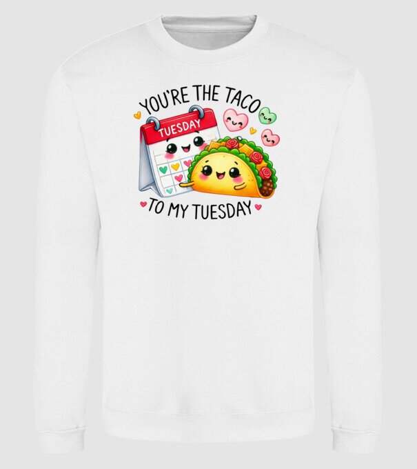 Taco to my Tuesday model alb pe tricou