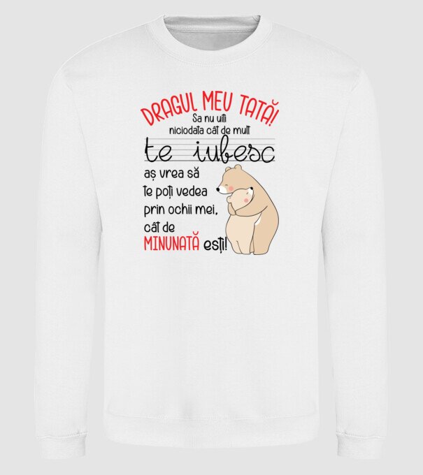 Tată Cât de minunat ești model alb pe tricou
