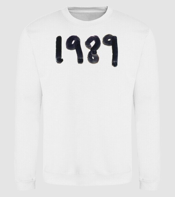 Taylor Swift 1989 text model alb pe tricou