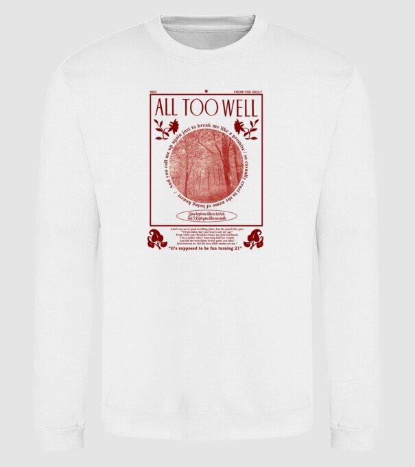 Taylor Swift All too well model alb pe tricou