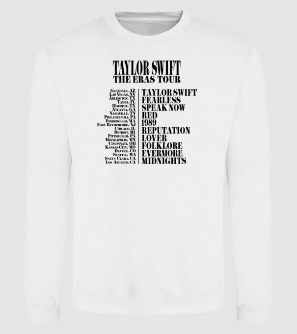 Taylor Swift Eras tour back model alb pe tricou