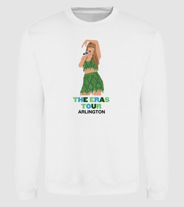 Taylor Swift The Eras Tour Arlington 2 model alb pe tricou