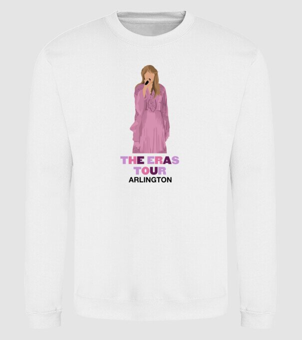 Taylor Swift The Eras Tour Arlington 3 model alb pe tricou