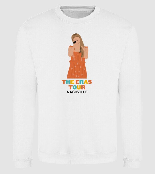 Taylor Swift The Eras Tour Nashville 3 model alb pe tricou