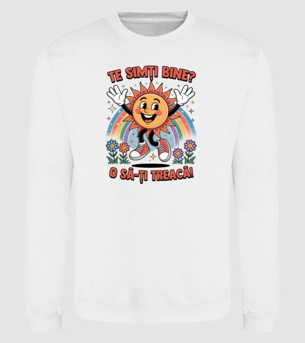 Te simți bine? model alb pe tricou