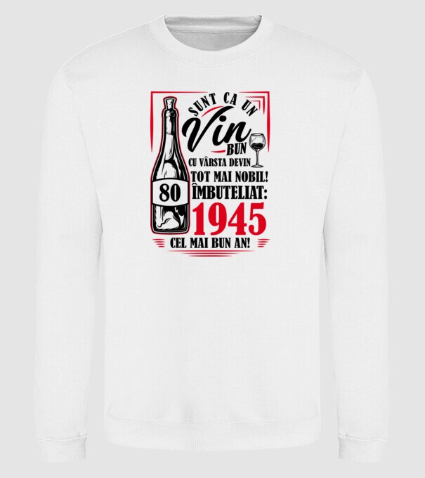 Un Vin Bun 1945 - Alb model alb pe tricou