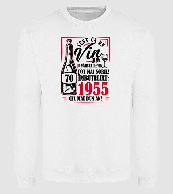 Un Vin Bun 1955 - Alb model alb pe tricou