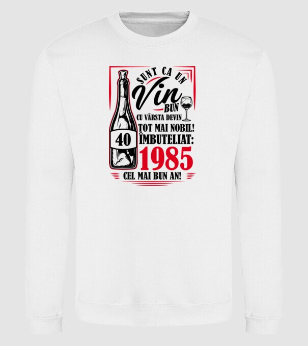Un Vin Bun 1985 - Alb model alb pe tricou