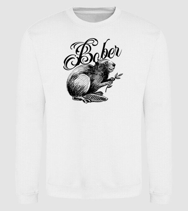 Vintage Bober model alb pe tricou