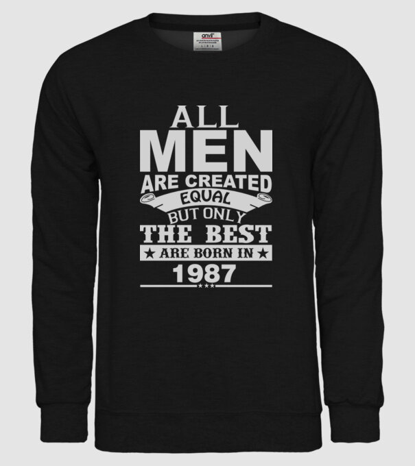 All men are created - 1987 model negru pe tricou