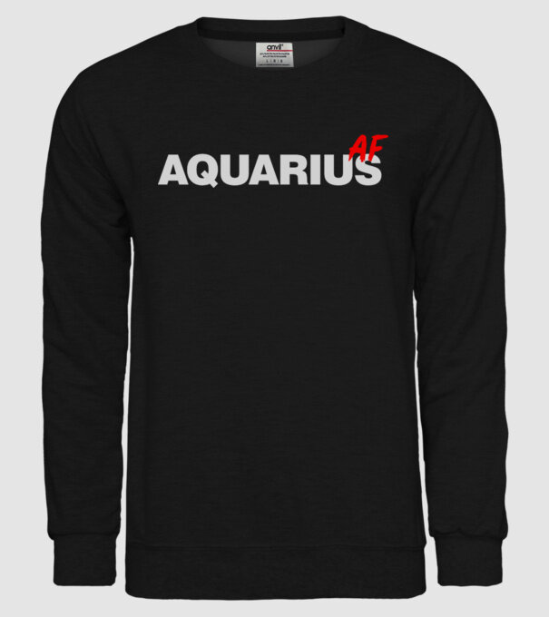 AQUARIUS as fuck model negru pe tricou