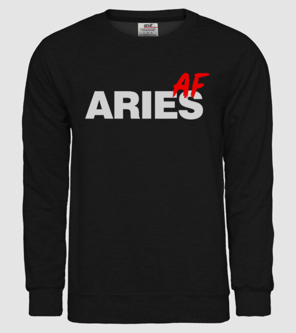ARIES as fuck model negru pe tricou