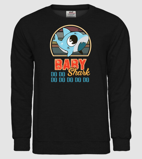 BabyBOY shark model negru pe tricou
