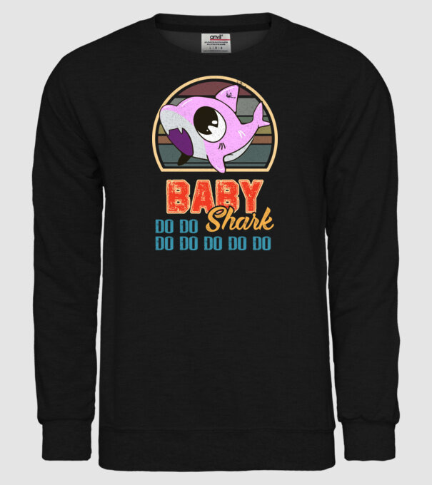 BabyGIRL shark model negru pe tricou