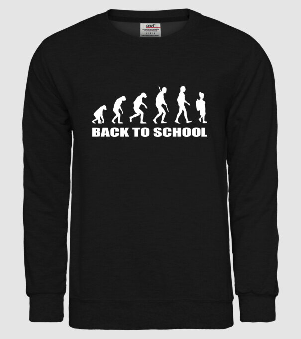 Back to school evolution model negru pe tricou