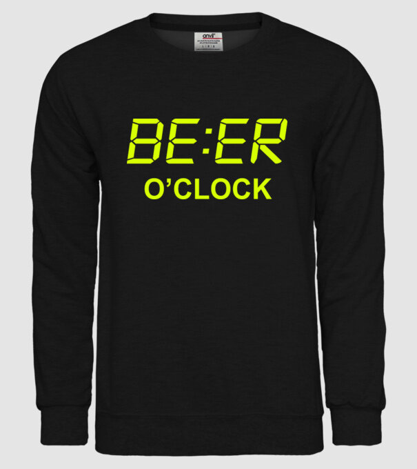 'Beer o'' clock' model negru pe tricou