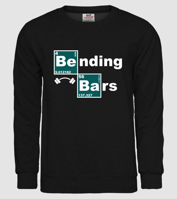 Bending bars model negru pe tricou