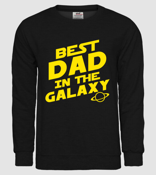 Best dad in the galaxy model negru pe tricou