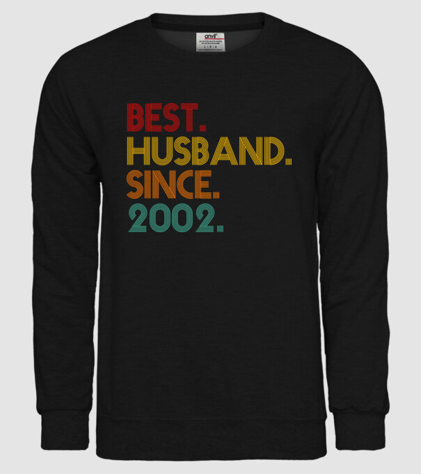 best husband since 2002 retro model negru pe tricou